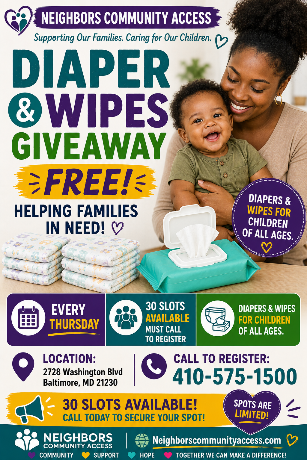 Diaper & Wipes Giveaway flyer