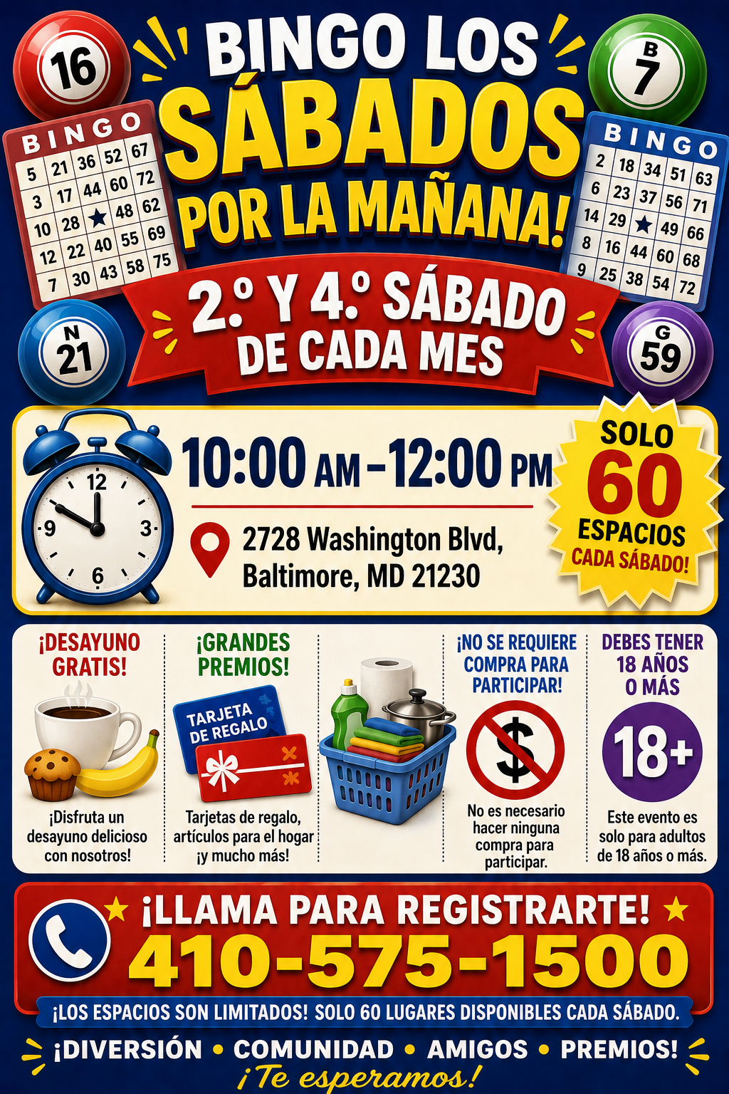 Bingo Los Sábados Por La Mañana flyer